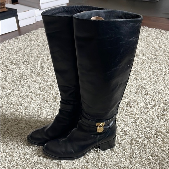 Michael Kors Leather Knee-High Boots - Picture 1 of 7
